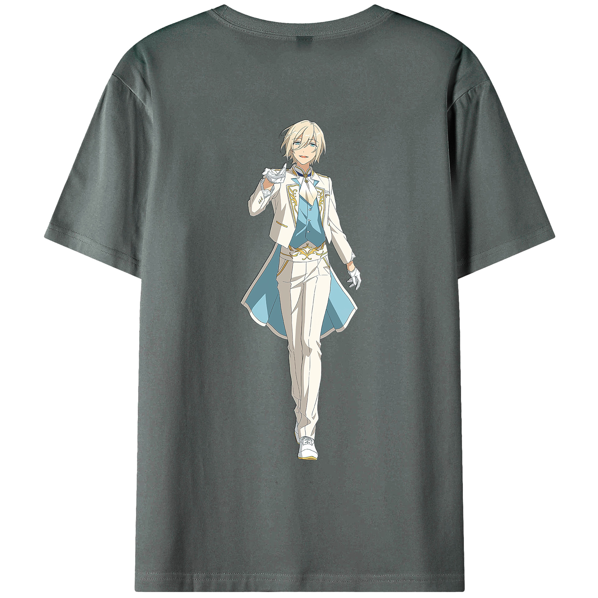 （画像用） あんさんぶるスターズ! Ensemble Stars 綿100％ メンズ半袖Tシャツ（バックプリント） 通気性